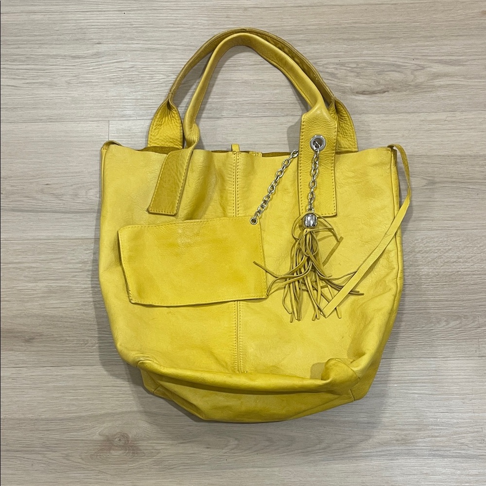 Genuine Leather Yellow Bag - Picture 2 of 4